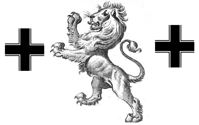 lion rampant between